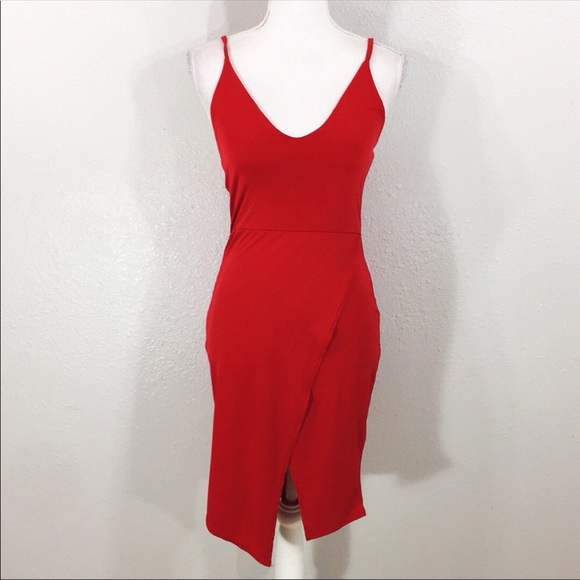 Nasty Gal Dresses & Skirts - NWT Nasty Gal red faux wrap slip dress